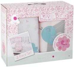 CuddleCo Set de pat 2 piese pentru bebelusi Comfi-Dreams Lovebirds Lenjerii de pat bebelusi‎, patura bebelusi