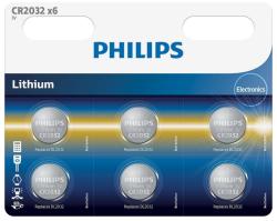 Philips Philips CR2032P6/01B - 6 db lítium gombelem CR2032 MINICELLS 3V 240mAh P2227 (P2227)