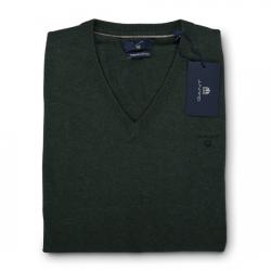 Gant V-Neck T-Shirt (Sötétzöld, L)