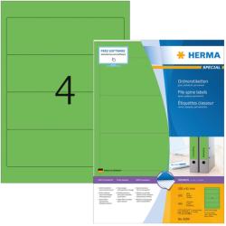 Herma No. 4299 univerzális 192 x 61 mm méretű, zöld öntapadó iratrendező címke A4-es íven - 400 iratrendező címke / doboz - 100 ív / doboz (Herma 4299)