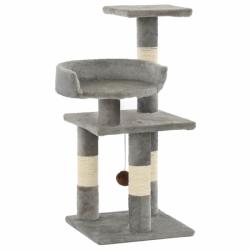vidaXL Ansamblu pentru pisici, stâlpi din funie de sisal, 65 cm, gri (170607) - vidaxl