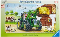 Ravensburger Tractor la ferma 15 piese (RVSPC06044) Puzzle