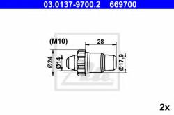 ATE Set accesorii, saboti frana parcare VW TRANSPORTER V platou / sasiu (7JD, 7JE, 7JL, 7JY, 7JZ, 7FD) (2003 - 2016) ATE 03.0137-9700.2