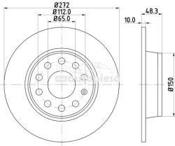 KRIEGER Disc frana AUDI A1 (8X1, 8XK, 8XF) (2010 - 2016) KRIEGER 0950004048