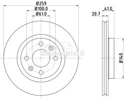 KRIEGER Disc frana RENAULT SYMBOL II (LU1/2) (2008 - 2013) KRIEGER 0950004297