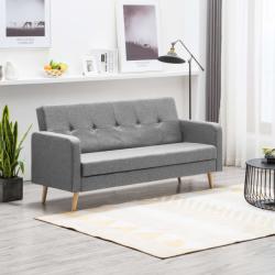 vidaXL Canapea din material textil gri deschis (247037) Canapea