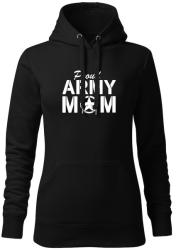 DRAGOWA hanorac femei cu gulgă army mom, negru 320g / m2