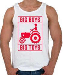 printfashion Big boys big toys - traktoros - Férfi atléta - Fehér (1195964)