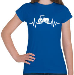 printfashion Traktor pulzus - Női póló - Királykék (1195457)
