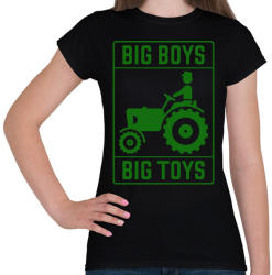 printfashion Big boys big toys - traktoros - Női póló - Fekete (1196204)