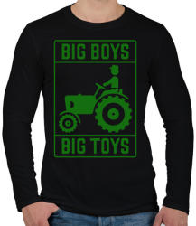 printfashion Big boys big toys - traktoros - Férfi hosszú ujjú póló - Fekete (1196175)