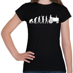 printfashion Traktor evolúció - Női póló - Fekete (1193960)