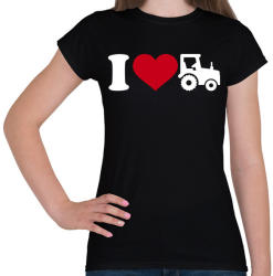 printfashion Traktor szerelem - Női póló - Fekete (1194895)