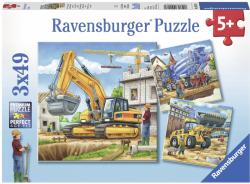 Ravensburger Vehicule de constructie 3x49 piese (09226) Puzzle