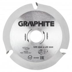 GRAPHITE Disc pentru fierastrau debitor, carbura, 125x22mm, 3 dinti, Graphite (55H599) Disc de taiere