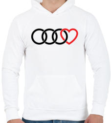 printfashion Audi szerelem - Férfi kapucnis pulóver - Fehér (1200303)