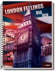  Caiet spira metal LONDON FEELINGS 96 pagini