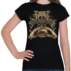 printfashion Szamuráj hamburger - Női póló - Fekete (1205383)