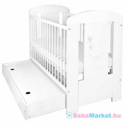NEW BABY Babaágy ágyneműtartóval - New Baby Nyuszi fiókkal fehér