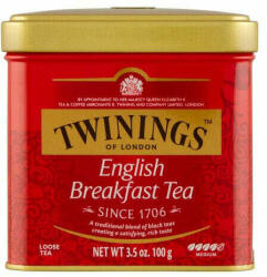 TWININGS English Breakfast szálas fekete tea fémdobozban 100 g
