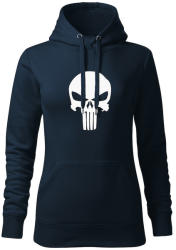 DRAGOWA hanorac femei cu gulgă punisher, albastru închis 320g / m2