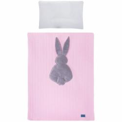 Belisima 3-részes ágyneműgarnitúra Belisima Nyuszi 100/135 rózsaszín-szürke - pindurka