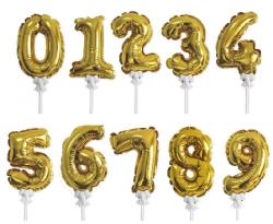  önfelfújós fólia szám lufi pálcával, arany