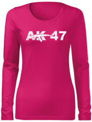 DRAGOWA Slim tricou de damă cu mânecă lungă ak47, roz 160g/m2