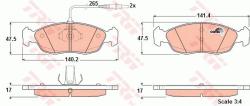 TRW fékbetétkészlet, tárcsafék TRW GDB1104 (GDB1104)