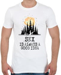 printfashion A szex mindig egy jó ötlet - Férfi póló - Fehér (1230508)