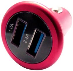  Incarcator auto dual USB 2.4A rosu