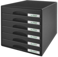 Leitz Irattároló, műanyag, 6 fiókos, LEITZ "Plus", fekete