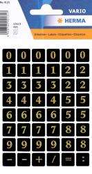  Herma Vario No. 4131 arany színű, 10 mm magasságú, öntapadó számok, fekete színű fólián, karakterek: 0-9 - kiszerelés: 2 ív / csomag (Herma No. 4131)