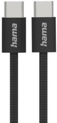 Hama Кабел за зареждане "Fabric", USB-C - USB-C, 1 m, Nylon, черен (HAMA-195002) - megamag