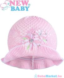 NEW BABY Kötött kalap New Baby rózsaszín - fehér - babamarket