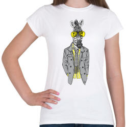 printfashion Hipster Zebra - Női póló - Fehér (1247561)