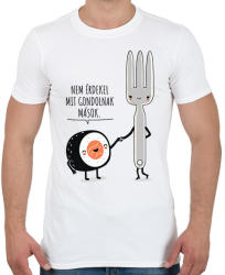 printfashion Felvállalós sushi - Férfi póló - Fehér (1245084)