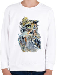 printfashion Painted Owl - Gyerek pulóver - Fehér (1249669)