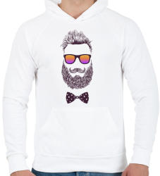 printfashion Bearded Man - Férfi kapucnis pulóver - Fehér (1247734)