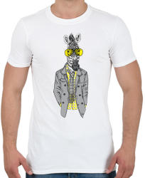 printfashion Hipster Zebra - Férfi póló - Fehér (1247515)