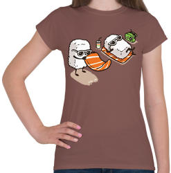 printfashion Strand sushi - Női póló - Mogyoróbarna (1245512)