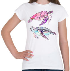 printfashion Painted Turtles - Női póló - Fehér (1257285)