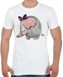 printfashion Cute Elephant girl - Férfi póló - Fehér (1253873)