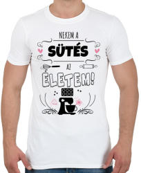 printfashion Sütés az életem - Férfi póló - Fehér (1256491)