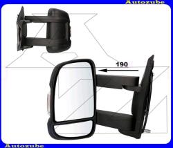 FIAT DUCATO 3 2014.01-2023.12 Visszapillantó tükör bal "HOSSZÚ-karos" kívűlről állítható, domború tükörlappal, hőmérős, fekete borítással, irányjelzővel (kar: 190mm) V1651823