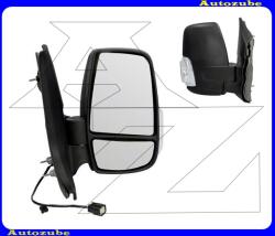 FORD TRANSIT 6 2014.05-2019.04 Visszapillantó tükör jobb "RÖVID-karos" kívűlről állítható, domború tükörlappal, fehér irányjelzővel, fekete borítással (kar: 110mm) 310-0219
