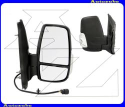 FORD TRANSIT 6 2014.05-2019.04 Visszapillantó tükör jobb "RÖVID-karos" elektromosan behajló, fűthető-domború tükörlappal, fehér irányjelzővel, fekete borítással (kar: 110mm) MFD812-R