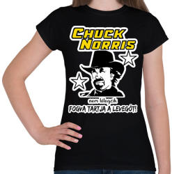 printfashion Chuck Norris nem lélegzik, fogva tartja a levegőt! - Női póló - Fekete (1267316)