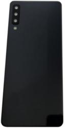 tel-szalk-009770 Samsung Galaxy A7 (2018) A750 fekete akkufedél, hátlap, hátsó kamera lencse (tel-szalk-009770)