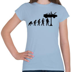 printfashion Autószerelő evolúció - Női póló - Világoskék (1280396)